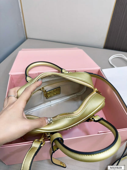 MIU MIU ARCADIE 25 BAG IN GOLDEN CALFSKIN