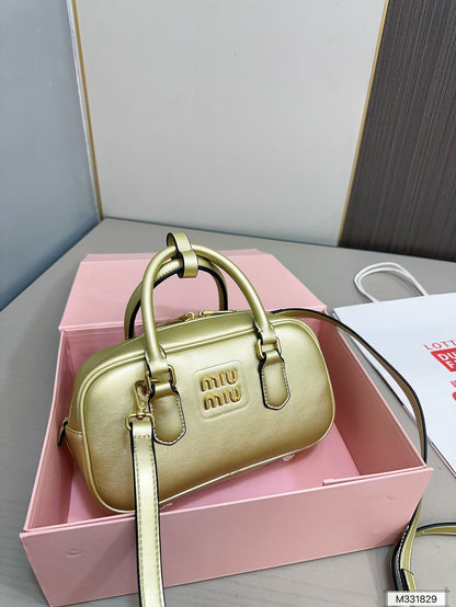 MIU MIU ARCADIE 25 BAG IN GOLDEN CALFSKIN
