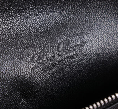 LORO PIANA EXTRA POCKET L19 IN BLACK OSTRICH LEATHER