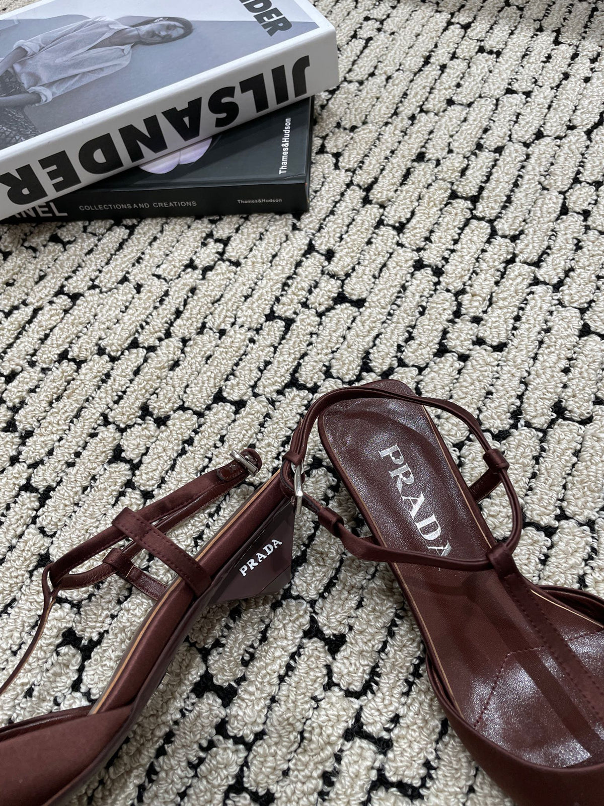 PRADA SATIN SLINGBACK PUMPS CHOCOLATE