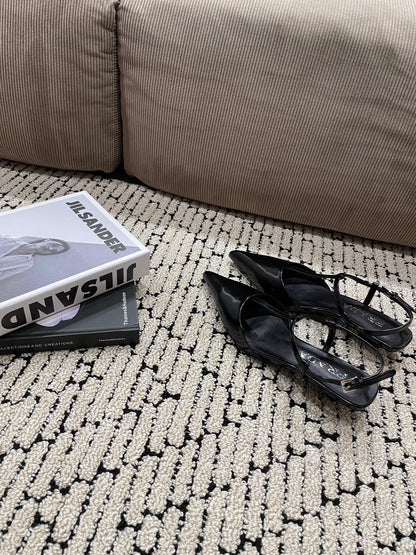 PRADA PATENT LEATHER SLINGBACK PUMPS BLACK
