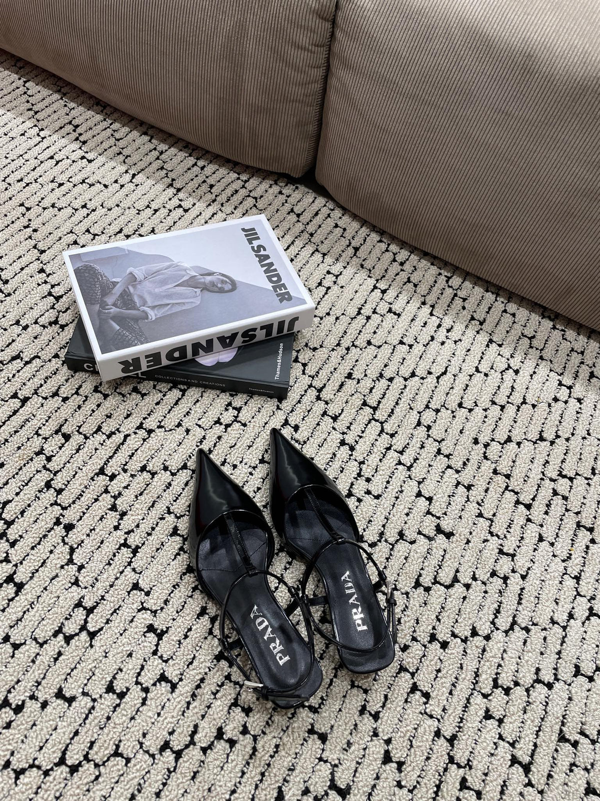 PRADA PATENT LEATHER SLINGBACK PUMPS BLACK