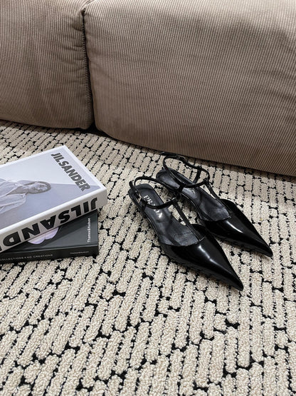 PRADA PATENT LEATHER SLINGBACK PUMPS BLACK