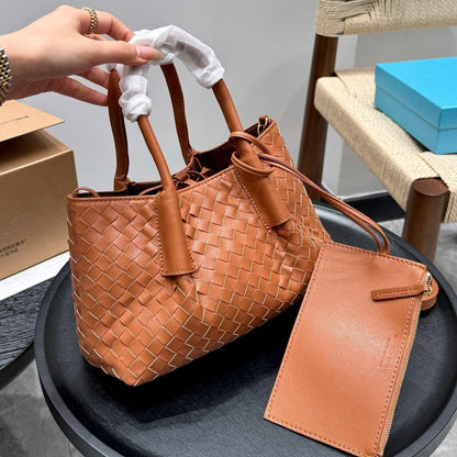 BOTTEGA VENETA SMALL PINACOTECA TOTE BAG 25 IN RUST BROWN CALFSKIN