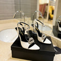 SL AYERS SNAKE CRYSTAL SANDAL WHITE CALFSKIN