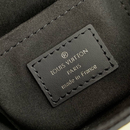 LOUIS VUITTON CAMERA BOX VIVE BAG 17 IN BLACK MONOGRAM CALFSKIN SILVER-TONE METALLIC