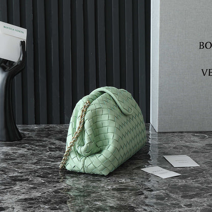 BOTTEGA VENETA Teen Lauren 1980 With Chain 31.5 Light Green Leather Ghw
