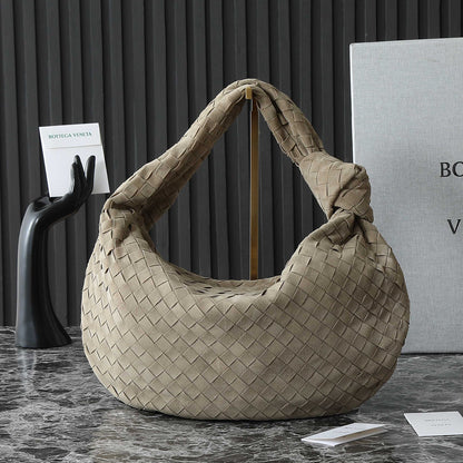 BOTTEGA VENETA 25S SMALL JODIE 48 IN MUTED TAUPE SUEDE GOLD HARDWARE
