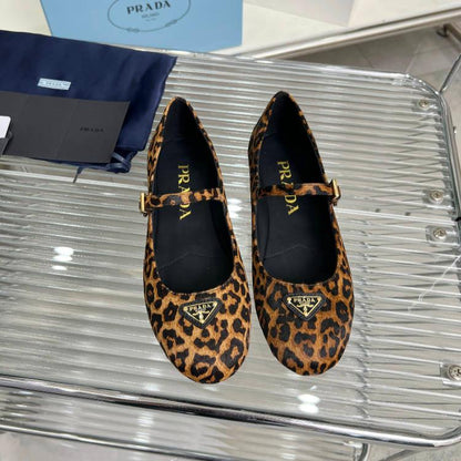 PRADA BALLET FLAT IN HONEY HORSEHAIR