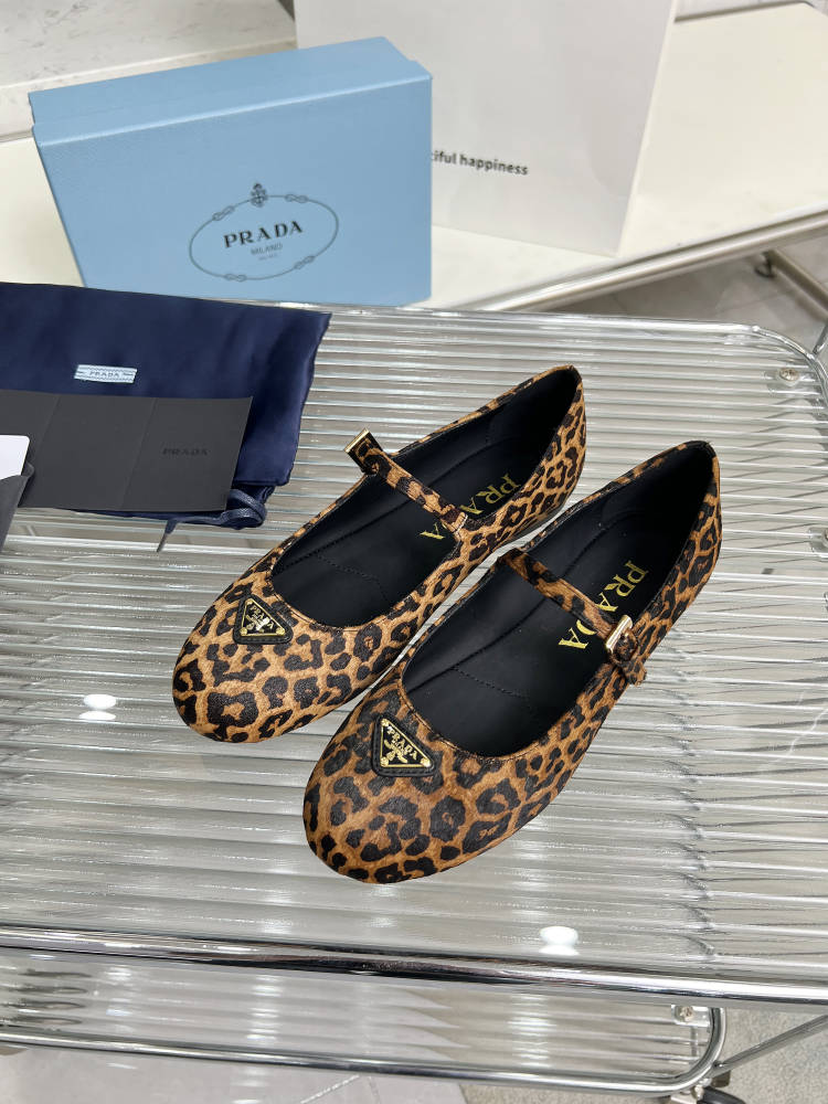 PRADA BALLET FLAT IN HONEY HORSEHAIR