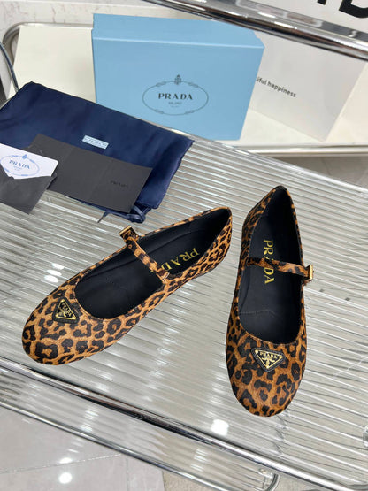 PRADA BALLET FLAT IN HONEY HORSEHAIR