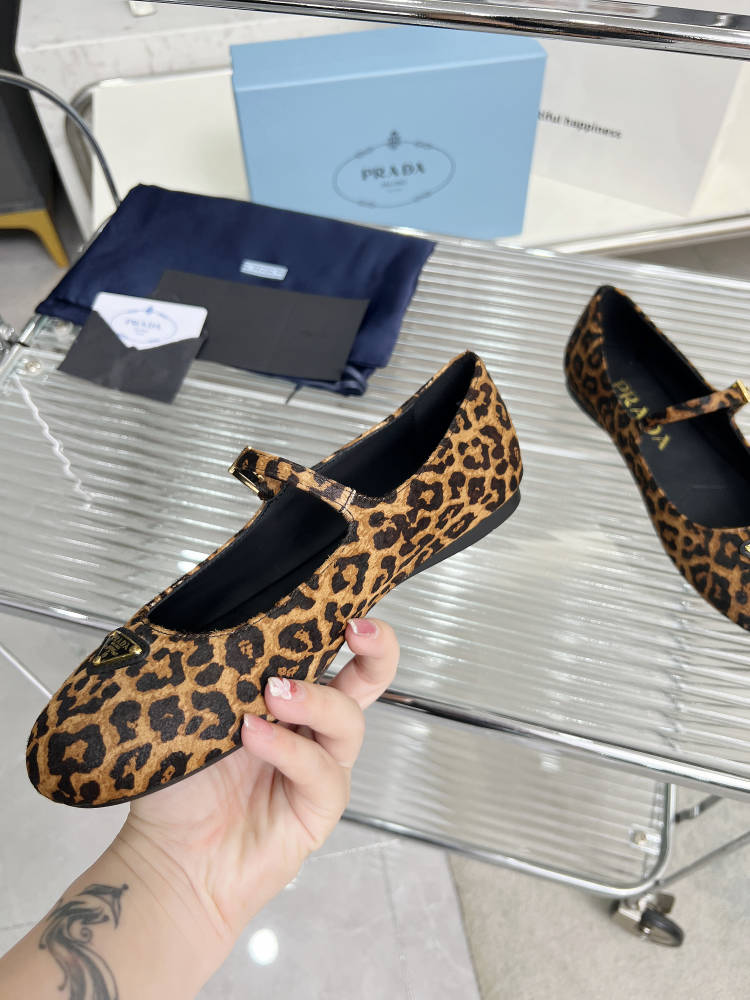 PRADA BALLET FLAT IN HONEY HORSEHAIR