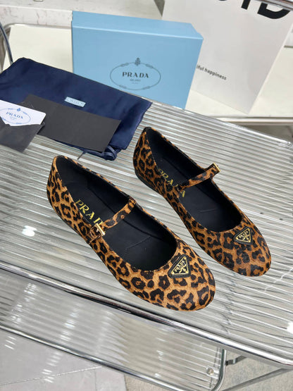 PRADA BALLET FLAT IN HONEY HORSEHAIR