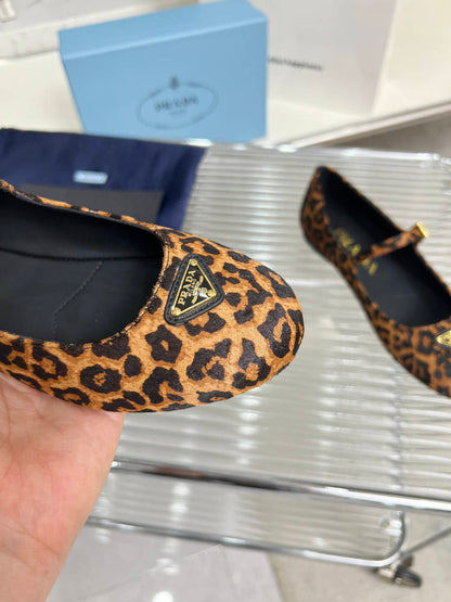 PRADA BALLET FLAT IN HONEY HORSEHAIR