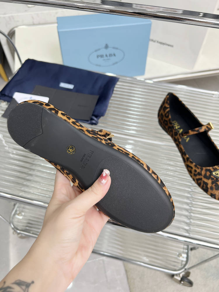 PRADA BALLET FLAT IN HONEY HORSEHAIR