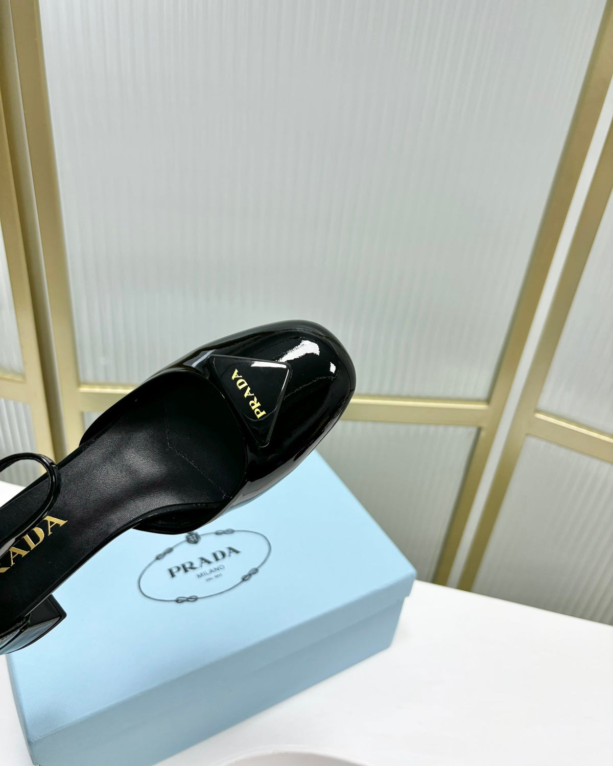 PRADA MARY JANE PUMPS BLACK CALFSKIN