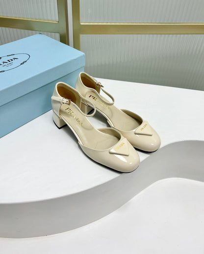 PRADA MARY JANE PUMPS CREAMY WHITE CALFSKIN