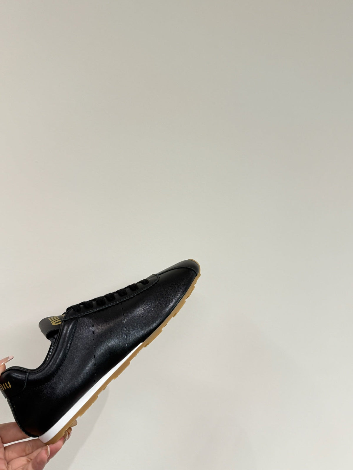 PLUME NAPPA SNEAKERS IN BLACK LAMBSKIN
