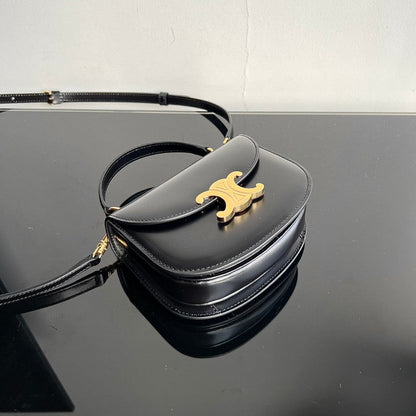 CELINE TRIOMPHE 15 Black Calfskin Handbag