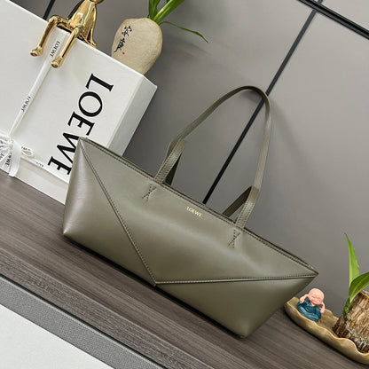 LOEWE PUZZLE FOLD CROPPED 39 BAG IN SAND BEIGE SOLF GRAINED CALFSKIN