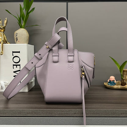 LOEWE LOE MINI 20 HAMMOCK BAG IN DUSTY PINK CALFSKIN