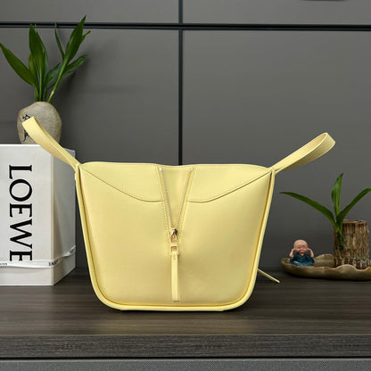 LOEWE LOE MINI 20 HAMMOCK BAG IN LIGHT YELLOW CALFSKIN