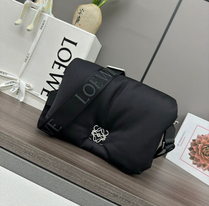 LOEWE LOE MINI PUFFER GOYA 23 BAG IN BLACK NAPPA LAMBSKIN