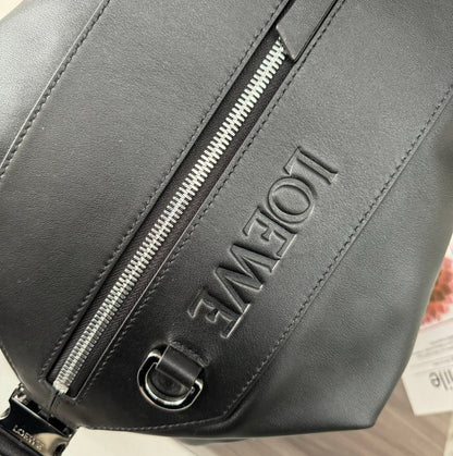 LOEWE LOE 41 SMALL CONVERTIBLE BACKPACK IN BLACK CLASSIC CALFSKIN
