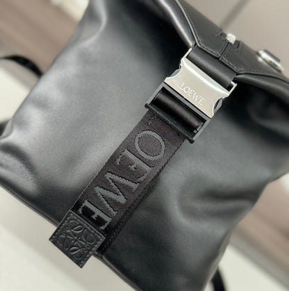 LOEWE LOE 41 SMALL CONVERTIBLE BACKPACK IN BLACK CLASSIC CALFSKIN