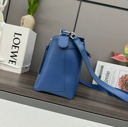 LOEWE LOE PUZZLE 33 BAG IN COBALT BLUE CALFSKIN