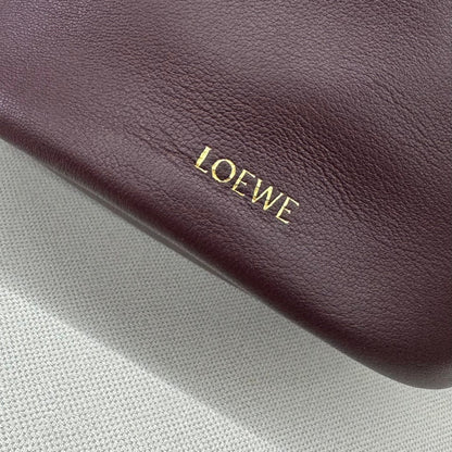 LOEWE LOE 32 FLAMENCO PURSE BUCKET IN CHESTNUT BROWN LAMBSKIN