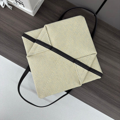 LOEWE LOE 31 FUZZLE FOLD IN WHITE CANVAS