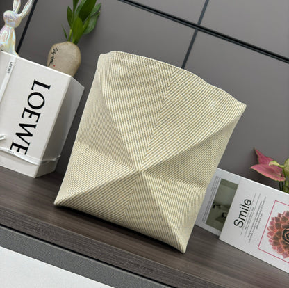 LOEWE LOE 31 FUZZLE FOLD IN WHITE CANVAS