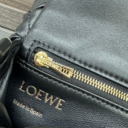 LOEWE LOE 20 PUFFER GOYA BAG IN BLACK NAPPA LAMBSKIN