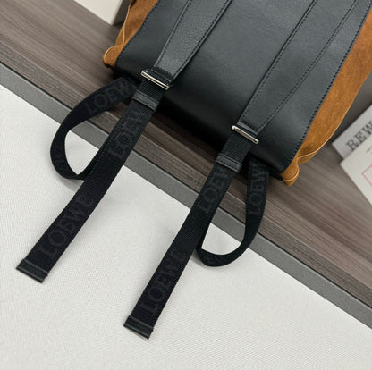 LOEWE FLAMENCO 40 BACKPACK IN CINNAMON BROWN SUEDE