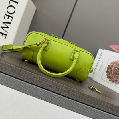 LOEWE AMAZONA 23 CROPPED BAG IN PEAR GREEN SOFT GRAINED CALFSKIN
