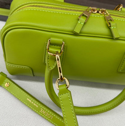 LOEWE AMAZONA 23 CROPPED BAG IN PEAR GREEN SOFT GRAINED CALFSKIN