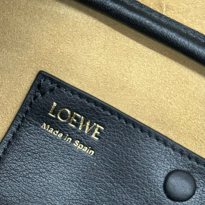 LOEWE AMAZONA 23 CROPPED BAG IN BLACK SOFT GRAINED CALFSKIN