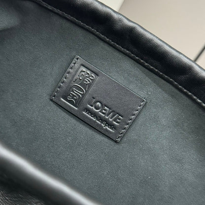LOEWE LOE 27 HAMMOCK COMPACT BAG IN BLACK CALFSKIN