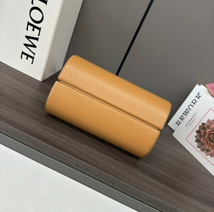 LOEWE CYLINDER BAG 25 IN PEANUT BROWN CALFSKIN