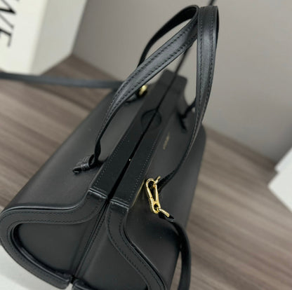 LOEWE CYLINDER BAG 25 IN BLACK CALFSKIN