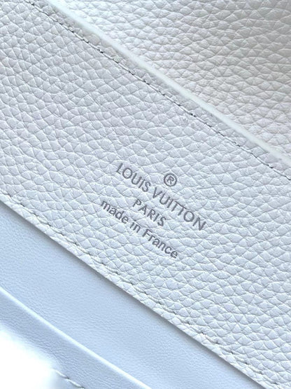LOUIS VUITTON CAPUCINES EAST-WEST BB 27 IN WHITE TAURILLON