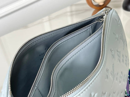 LOUIS VUITTON COUSSIN PM 26 IN GRAY MONOGRAM EMBOSSED LAMBSKIN
