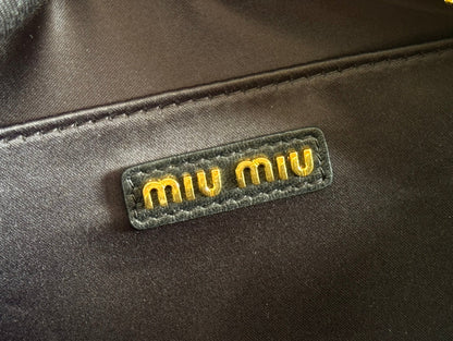 MIU MIU ARCADIE MATELASSÉ BAG 19 IN BLACK LAMBSKIN GOLD HARDWARE