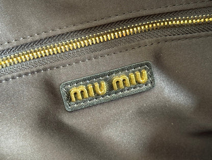 MIU MIU ARCADIE MATELASSÉ BAG 24 IN BLACK LAMBSKIN GOLD HARDWARE