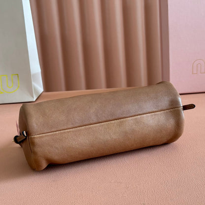 MIU MIU NAPPA POUCH 22 IN BRIARWOOD CALFSKIN