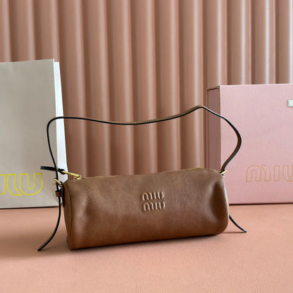 MIU MIU NAPPA POUCH 22 IN BRIARWOOD CALFSKIN