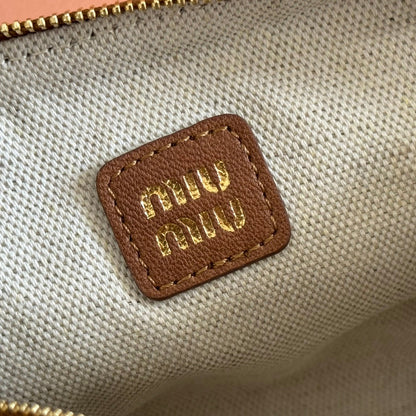 MIU MIU NAPPA POUCH 22 IN BRIARWOOD CALFSKIN