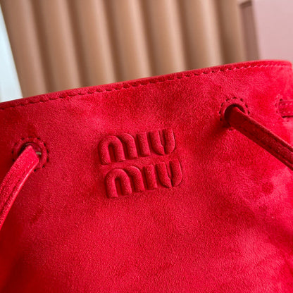 MIU MIU MINI TOTE BAG 17 RED IN NAPPA CALFSKIN