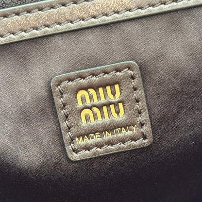 MIU MIU MIUMIU 26S POCKET BAG 38 IN BLACK CALFSKIN GOLD HARDWARE